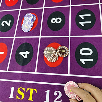 BALIKEN 84x42 Inches Roulette Table Mat & Craps Table Top Casino Felt Professional Grade Mat