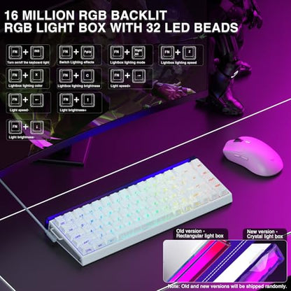 AULA Hero 68 HE 60% Gaming Keyboard Wired, Hall Effect Magnetic Switch Keyboard with 8K Hz Polling Rate, Side Printed PBT Keycaps, RGB Backlit Light Box, Customizable Web Software for PC/Mac Gamers - color: Line White