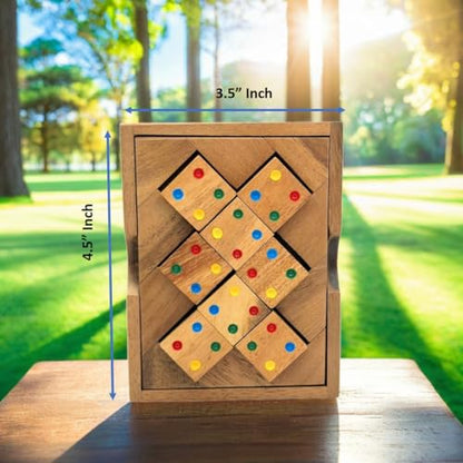 Color Match 8 Pieces Challenging Wooden IQ Puzzle Fun Play and Gift Brain Teaser Game for Adults and Teens - style: 8 Pieces Color Match
