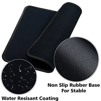 SaiTech IT 10-Pack Mouse Pads Bulk, Stitched Edges, Non-Slip Base | 2mm Cloth Surface, Waterproof, Anti-Slip Rubber Base, 8.66 x 7.1 in, Wired & Wireless Mouse Compatible - color: Black-10 Pack
