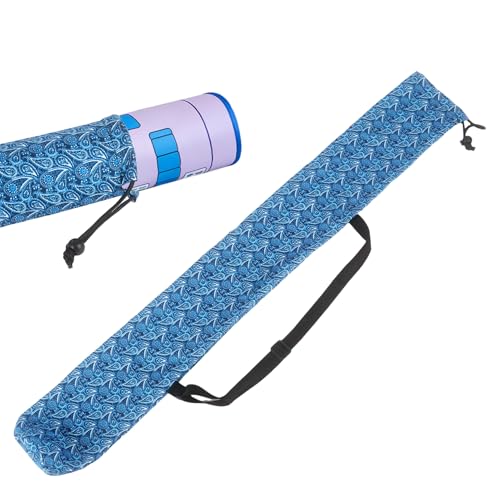 Klmnop 35 Inch Mahjong Mat Storage Bag with Adjustable Strap | Protect and Organize Your Mat with Drawstring Closure, Blue Waterproof Polyester Carrying Case for Board Games Travel Storage