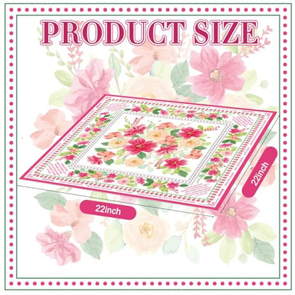 Drydiet Floral Mahjong Mat with Rules Non-Slip Noise Reduction Gaming Mat for Table Cover Card Board Tile Poker Dominoes(22" X 22") - size: 22" X 22"