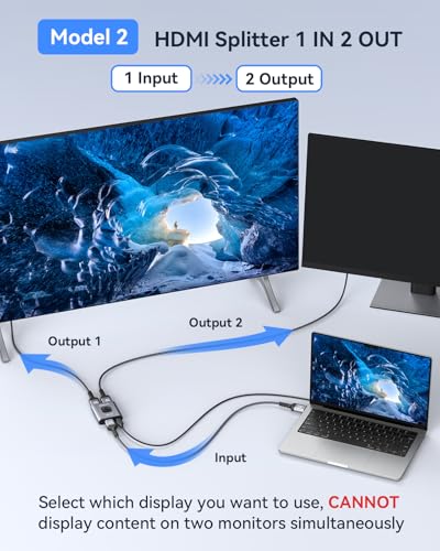 HDMI Switch 4K@60Hz Splitter【with 3FT HDMI Cable】, GANA Aluminum Bidirectional HDMI Switcher 2 in 1 Out, HDMI Hub for 3D, HDR, Compatible with Xbox, PS5/4/3,Fire Stick,Roku,Blu-Ray Player - color: Gray with 3Ft Cable