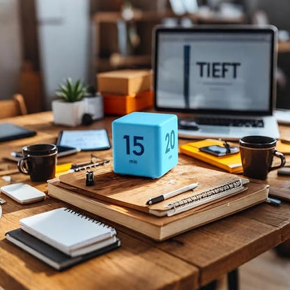 Gravity Sensor Flip Cube Timer Countdown Reminder Doing Time Management for Kitchen, Bedroom, Office, Living Room, Desk 15-20-30-60 Minutes (Blue) - color: Blue