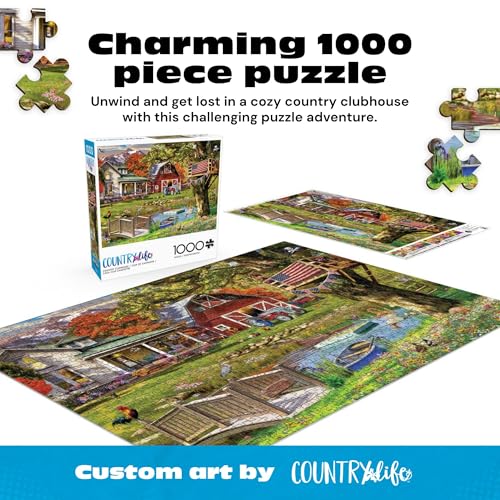 Buffalo Games - Country Clubhouse - 1000 Piece Jigsaw Puzzle for Adults | Art by Garry Walton, Made in USA, Recycled Board, Includes Poster, Giftable, Frameable Art