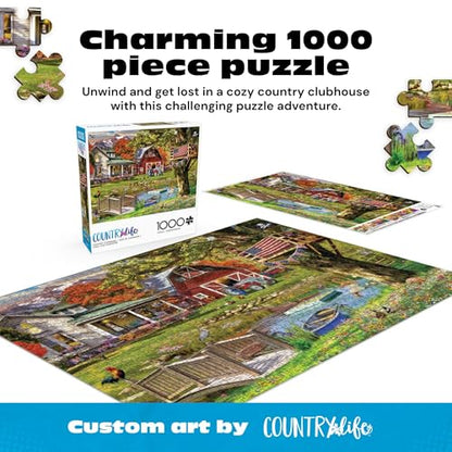 Buffalo Games - Country Clubhouse - 1000 Piece Jigsaw Puzzle for Adults | Art by Garry Walton, Made in USA, Recycled Board, Includes Poster, Giftable, Frameable Art