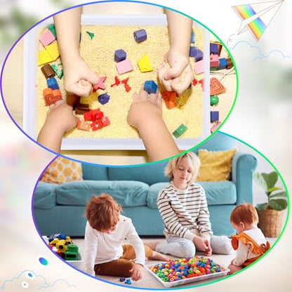 Maitys 15 Pack Plastic Art Trays 12 x 16 Inch Activity Crafts Trays Sensory Tray DIY Projects, Painting, Beads, Jewelry Office Home Organizer Arts and Crafts Supplies(White) - color: White
