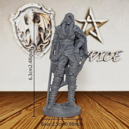 AUSPDICE Pro-Painted Quality Unpainted TTRPG Figure 32mm Scale Fantasy Role Playing Minis Figurine for Dungeon Masters, Human Miniatures Tabletop Gaming Miniatures RPG Accessory - Lycan Slayer(AS301)