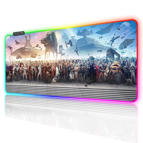 XXL Large Gaming RGB Mouse Pad The Chosen One Custom Desk Pad,Mousepad with Anti-Slip Rubber Base,Stitched Frame Mouse Mat,Portable Desk Mat for Computer Keyboard Mice Laptop & PC,31.5X15.7 Inch - color: Pattern(rgb1)