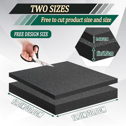 8 Pcs Polyethylene Foam Pads for Packing Foam Sheets 2 Size Cuttable High Density Cushioning Inserts Protective Foam for Packing Cases and Crafts- 12" X 12" X (0.4" and 1") - size: 12in*12in*1in+0.4in