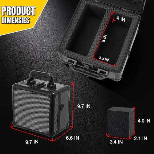 Graded Card Storage Box – Aluminum Alloy Trading Cards Case Holds 55+ Graded Cards, Sports Card Storage Box with Lock, Fits PSA, CSG, BGS (Small Carbon Fiber) - color: 2 Row-Carbon Fiber