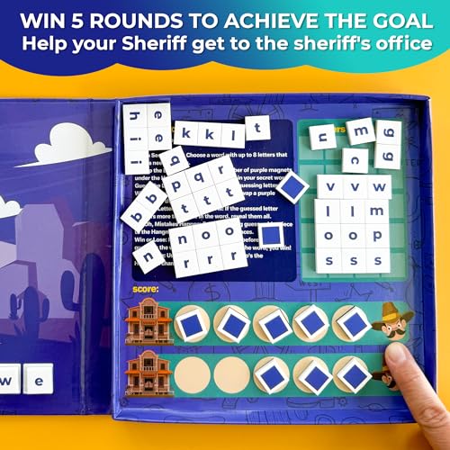 Magnetic Puzzles for Toddlers 3-5 - Kids Travel Toys for Boys and Girls | Magnet Hangman Game Kids Ages 4-8 - Travel, Road Trip, Plane, Car Ride - Magnetic Toddler Travel Toys - color: Hangman