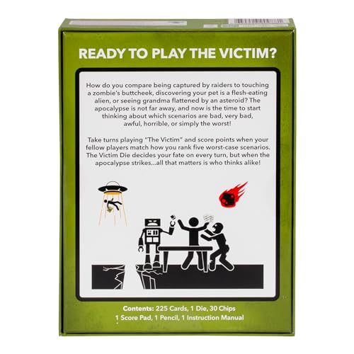 Moose Games The Worst-Case Scenario Card Game Apocalypse | Match How Players Rank Five Apocalyptic Scenarios from Bad to Worst | Score Points and Win! for Ages 14 to Adult for 3 to 6 Players - style: Apocalypse