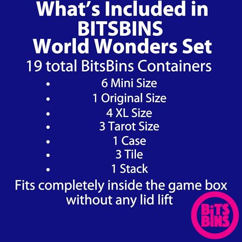 PRODUCT80 BitsBins Organizer for World Wonders Board Game, Organizes Cards and Tokens Easily and Fits in Game Box, Board Game Accessories for Components World Wonders