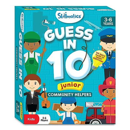 Skillmatics Guess in 10 Junior Community Helpers, Card Game for Kids | For Boys, Girls, and Families Who Love Card Games, Board Games & Educational Toys, Travel Friendly, Gifts for Ages 3, 4, 5, 6 - style: Junior Community Helpers