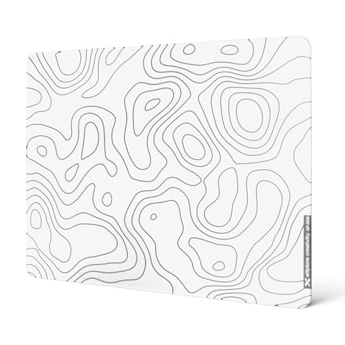 XVX White Topograph Glass Mousepad 4.0, Hard Mouse Pad for Gaming,Ultra-Smooth Micro-Etched Surface Mouse Mat with Non-Slip Rubber Base(410mm*310mm) - color: White(Topograph)