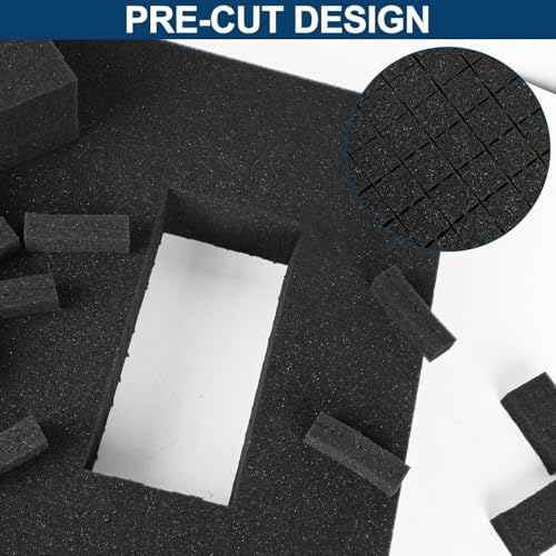 4 Pcs Pick and Pluck Foam Sheets 16" L x 12" W x 1" T Polyurethane Pick Apart Foam Inserts Pads with Bottom Use for Camera, Interlocking Case, Tool Box, Board Box, Storage Drawer, Black - size: 1 Sizes - 4 Pcs -16 x 12 x 1 Inches