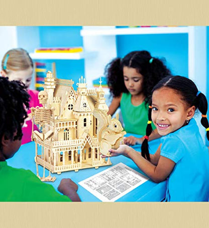 Puzzled 3D Puzzle Human Skeleton Wood Craft Construction Model Kit, Fun & Educational DIY Wooden Toy Assemble Model Unfinished Crafting Hobby Puzzle to Build & Paint for Decoration 50 Pieces Pack