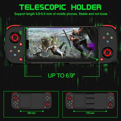 Joso Phone Controller for iPhone/Android Support Phone Case, Mobile Gaming Controller with Ergonomic Design - Wireless Gamepad for Cloud Gaming & PS Remote Play - color: Black