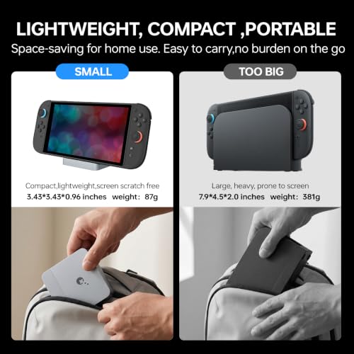 GuliKit Dock Station for Switch 2/Switch,4K TV Docking Base,Case Friendly | One for all consoles,4K/60Hz,100W PD,Excellent Cooling,Anti-tip Wide Base,Case-friendly,Full Protection,Firmware Upgradeable