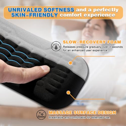 UnivoColors Ergonomic Mouse Wrist Rest,Latest 3.0 Wave Curve Design,High-Resilience Memory Foam Non-Slip Base,Reduces Wrist Fatigue,Ideal for Office Gaming & Long Hours of Use(Grey) - color: Grey, style: Mouse Wrist Pad