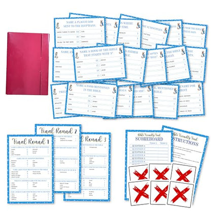 Christian Bible Friendly Feud Game, Bible Feud Quiz, Holiday Games for Adults Large Group Party, Church Trivia Games for Family, Fun Feud Game for Family, Bible Party Decoration, A04