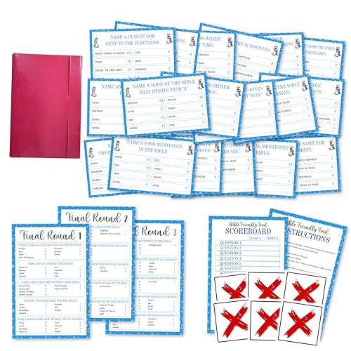 Christian Bible Friendly Feud Game, Bible Feud Quiz, Holiday Games for Adults Large Group Party, Church Trivia Games for Family, Fun Feud Game for Family, Bible Party Decoration, A04