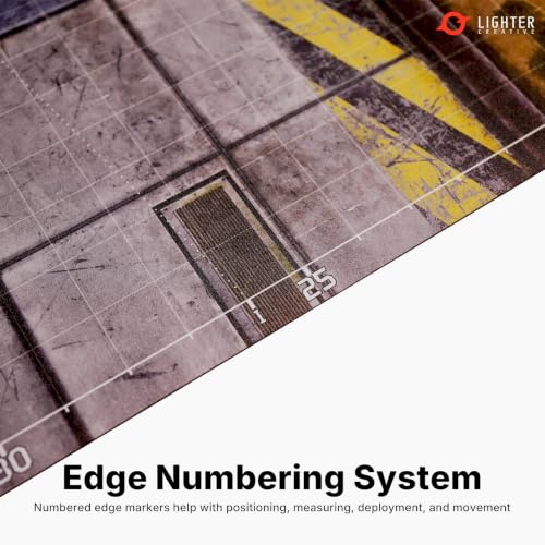 44'' x 60'' Battle Mat Gridded War-Gaming Mat for WH40K 11th Edition - Made of Synthetic Leather, 1.2mm Thickness (Adamant Bastion: Sector XI)