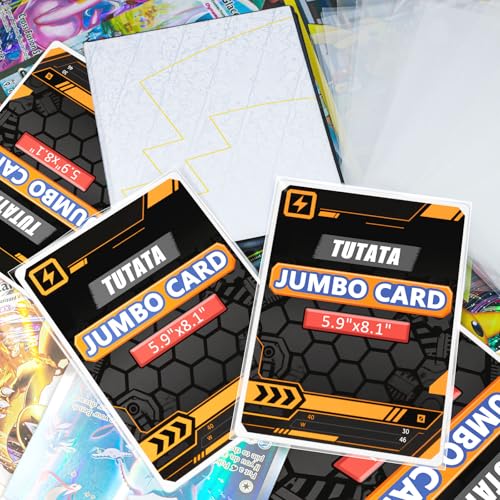 Jumbo-Card-Sleeves 4 Mil 5.9x8.1 Extra-Thick Big Card Protector Sleeves Jumbo Card Protector-50 Pack - size: XL 5.9x8.1"