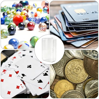4 Pack Clear Plastic Blank Card Case Snap Button Playing Card Storage Box | Unbreakable compact card holder, suitable for trading cards, business cards and various card collection storage