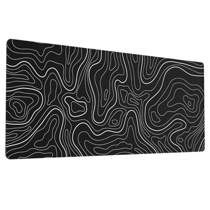 Ovenbird Large Gaming Mouse Pad with Stitched Edges, Topographic Map Topo Mousepad Gaming, Extended XL Large Mousepad with Anti-Slip Base, Cool Mouse Pads for Desk, 31.5 x 11.8 in, Black - color: Black Topo, size: Extended