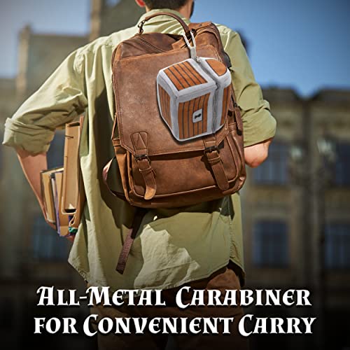 CASEMATIX Mimic Dice Chest and DND Dice Case with 7 Included RPG Dice - 6.5" Mimic Chest Bag with Zipper and Carabiner, Holds 150 Polyhedral Pieces - style: Chest