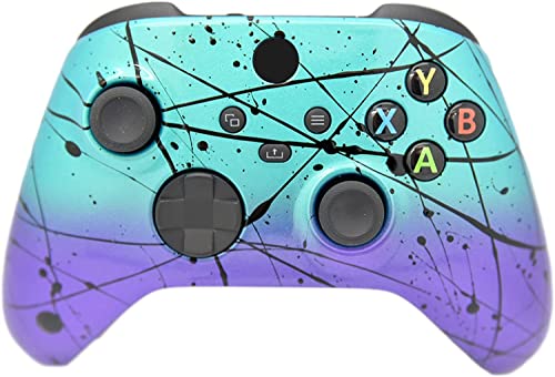 Hand Airbrushed Fade Custom Controller Compatible with Xbox Series X/S & Xbox One (Series X/S Teal & Purple Fade) - color: Series X/S Teal & Purple Fade