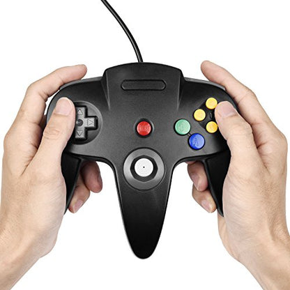miadore N64 Classic Controller, Retro N64 64-bit Remote Gamepad Joystick for N64 Console Video Game System (Black) - color: Black