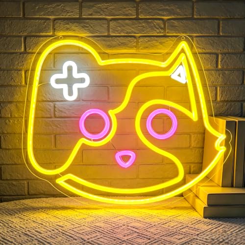 Cat Game Neon Sign for Wall Decor Light Up Sign Led Signs for Room Party Home Wall Decor USB Powered - color: Cat Game
