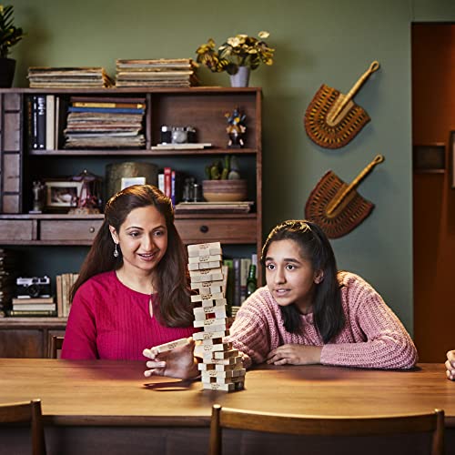 Hasbro Gaming Jenga Game | The Original Wood Block Game with Genuine Hardwood Blocks | Stacking Tower | Ages 6+ | 1 or More Players | Party Games for Kids | Family Games