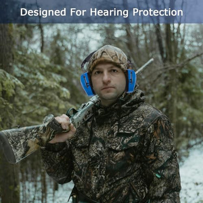Safety Earmuffs for Ear Protection SNR 29 dB Noise Cancelling Ear muff Shooting Hunting Construction Noise Reduction - color: Blue