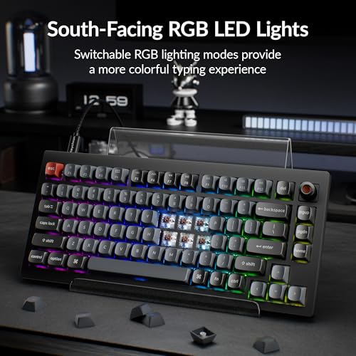 Keychron V1 8K Custom Mechanical Keyboard, 75% Wired Layout, Ultra-Low Latency 8000Hz, QMK Programmable, Hot-Swappable Brown Switches, RGB, for Gamers and Typists, Compatible with Mac/Windows/Linux - color: Keychron Brown Switch
