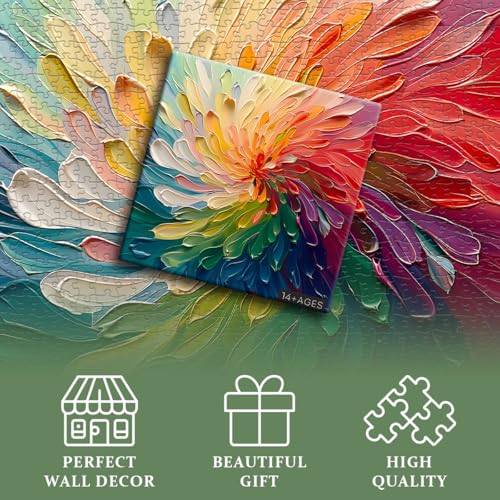 Impossible 1000-Piece Rainbow Art Painting Puzzle, Hard Challenge for Adults - style: Painting Puzzle