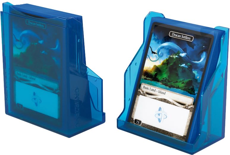 Gamegenic Bastion 50+ XL Deck Box - Compact, Secure, and Perfectly Organized for Your Trading Cards! Safely Protects 50+ Double-Sleeved Cards, White Color, Made - color: Blue