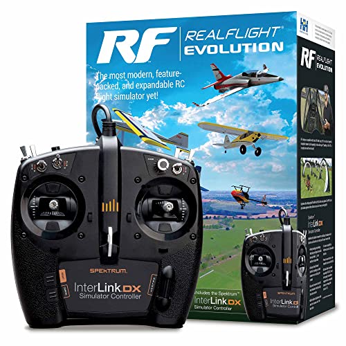 REALFLIGHT Evolution RC Flight Simulator Software with Interlink DX Controller Included RFL2000 Air/Heli Simulators Compatible with VR headsets Online Multiplayer Options - style: RealFlight Evolution