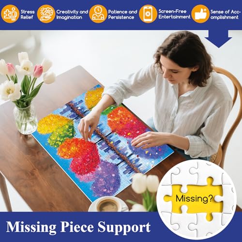 300 Piece Puzzles for Adults,Tree of Love Puzzle for Adults Kids Seniors,Large Piece Fun Puzzle for Kids Ages 8-10 10-12,Challenging Trees of Nature Seasons Puzzles Perfect for Game Nights,20.5x15 in - style: Tree of Love