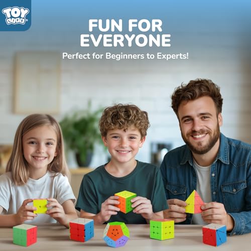 STEAM Life Speed Cube Set 8 Pack Magic Cube | Includes 3x3, 2x2, 4x4 Speed Cube, Pyramid Cube, Megaminx Cube Bundle Collection Cube Toys for Kids & Adults - color: 8 Pcs