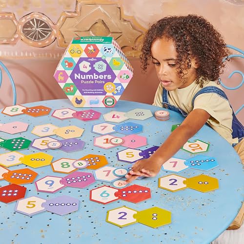 Eeboo Numbers Hexagon Pairs Puzzle, 1 EA - style: Numbers