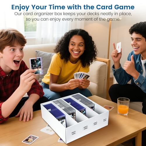 4 Pack Trading Card Storage Box - Holds 640 Top Loaders & 176 One Touch - Cardboard Case with Dividers for Sport Cards (4 Rows) - size: 4 Rows