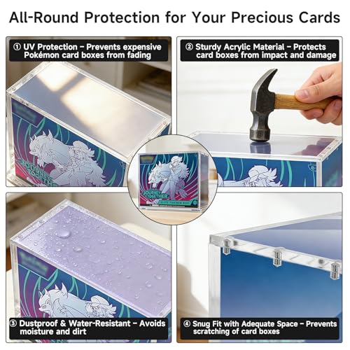 Acrylic Display Case for Elite Trainer Box (ETB) – Stackable Closure Storage Box for Pokemon TCG, Trading Cards, Booster Box – Clear Protector with Locking Lid for Collectible Display & Organizing - size: Elite Trainer Box Case