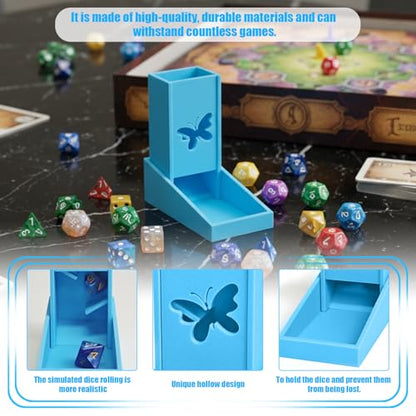 Foldable Mini Dice Tower for D&D, RPG & Tabletop Games Portable Dice Roller Design, Foldable Dice Storage Box Perfectly Fits Board Game Accessories and Gifts (style4) - style: style4