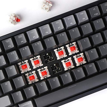 Keychron K4 RGB Hot Swappable Mechanical Keyboard, 96% Layout Bluetooth Wireless/USB Wired Computer Keyboard with Super Red Switch Aluminum Frame for Mac Windows-Version 2 - color: Keychron Super Red Switch, size: Version 2