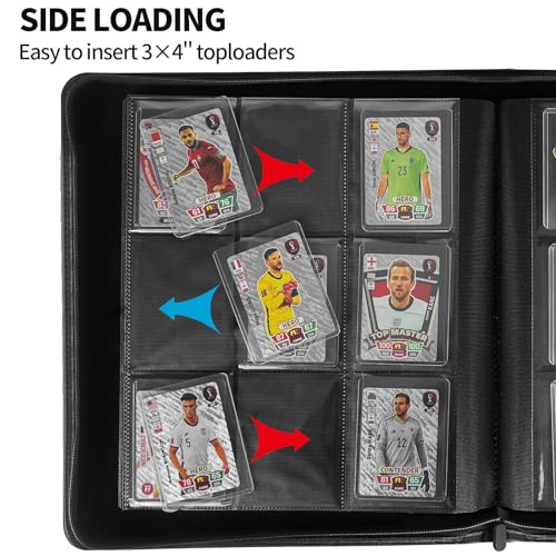 Toploader Binder, top loader binder for cards, Holds 324 Toploaders, 9-pocket, card folders for trading cards or Sports Cards in 3 x 4'' Toploaders