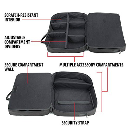 USA Gear Board Game Bag Fits Catan, Cards Against Humanity, Monopoly, Battleship, Sequence, Ticket to Ride & more - Board Game Storage Bag with Customizable Interior, Padded Shoulder Strap (Black) - color: Black